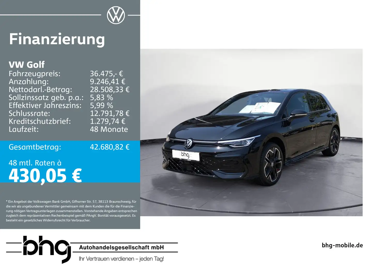 Volkswagen Golf 1.5 TSI R-Line DSG #Panoramadach #HuD #LED Schwarz - 1