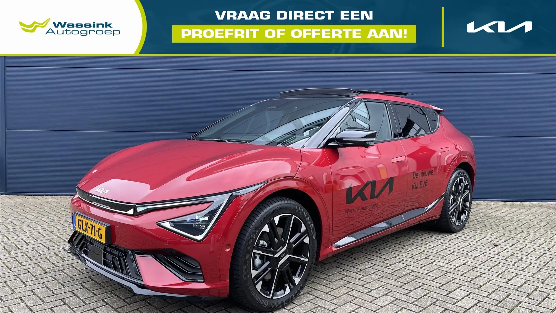 Kia EV6 84kWh 229pk RWD GT-Line | Nieuw model | Panorama d Rood - 1