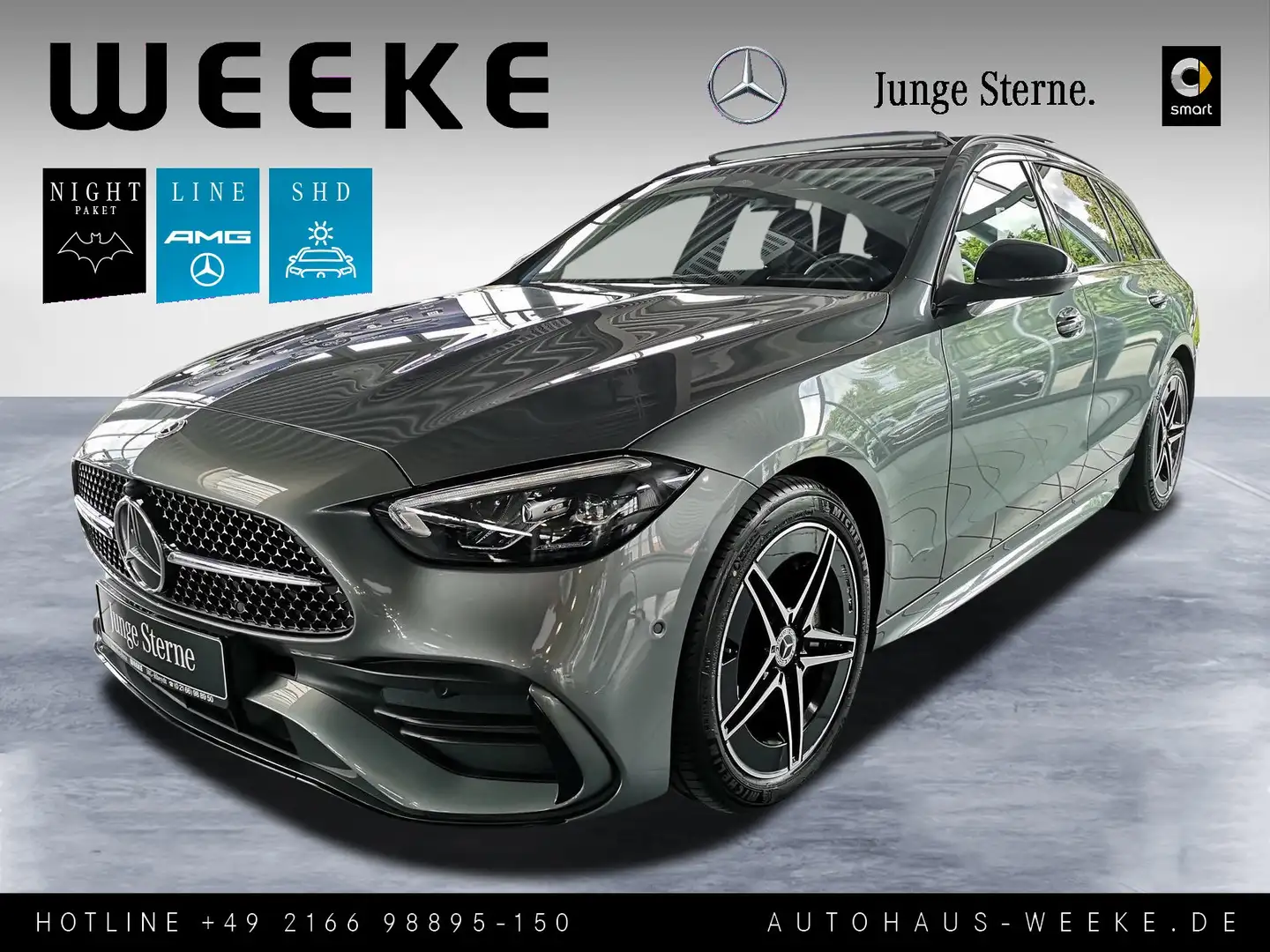 Mercedes-Benz C 180 T AMG ADVANCEDPLUS+NIGHT+PANO-SD+MEMORY+TW Gris - 1