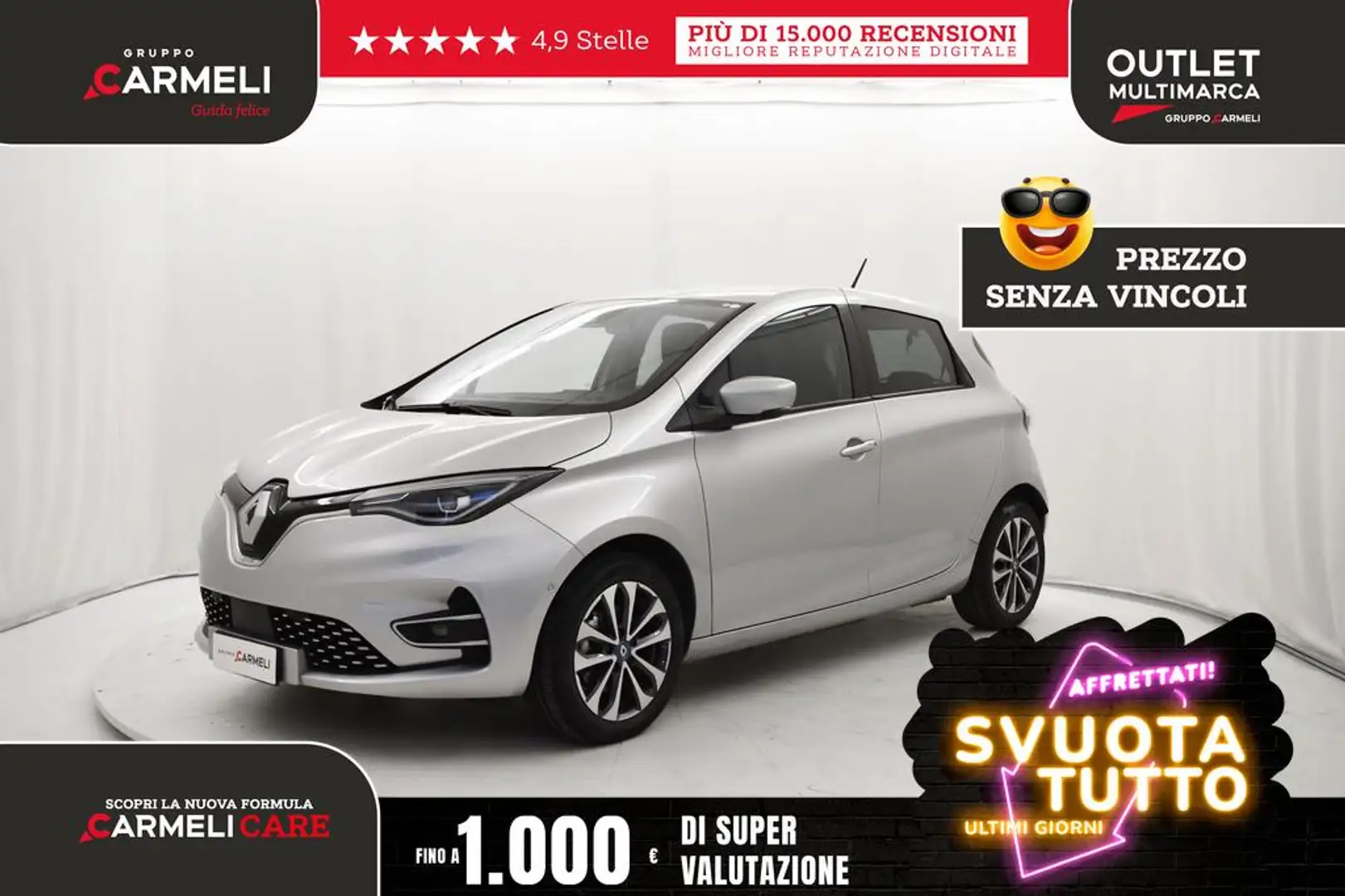 Renault ZOE Intens R135 Flex -BATTERIA A NOLEGGIO Grigio - 1