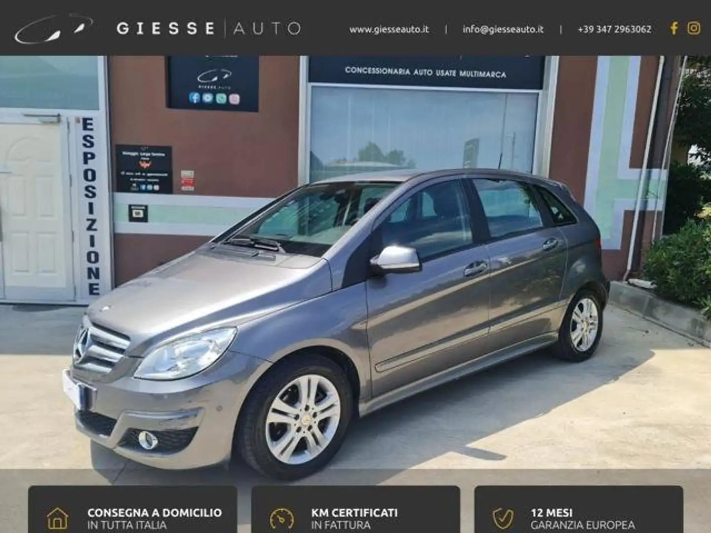 Mercedes-Benz B 180 Classe B -Executive Auto BENZINA, NEOP - GARANZIA Gris - 1