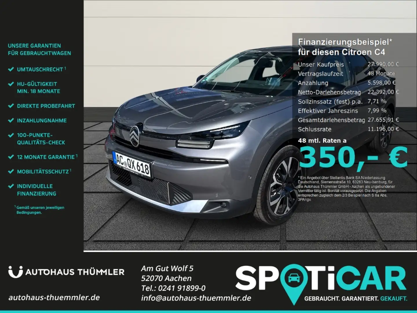 Citroen C4 Max 1.2 Mild-Hybrid 136 EU6e LED Mehrzonenklima SH Gris - 1