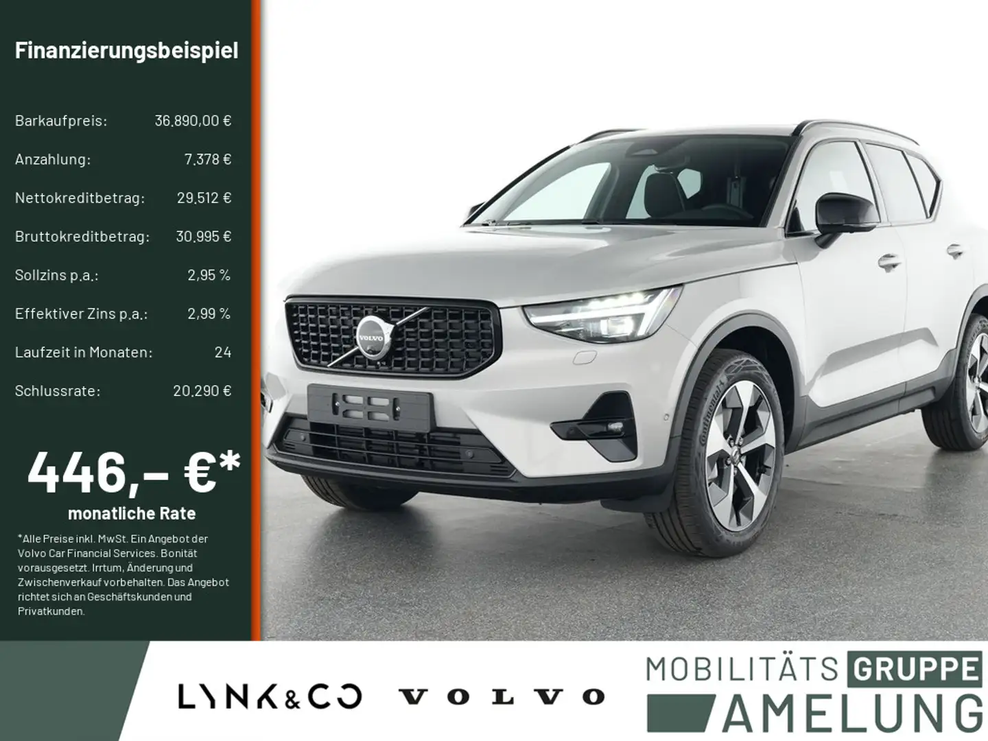 Volvo XC40 B3 B DKG Plus Dark FACEL. LED 360° PANO Silber - 1
