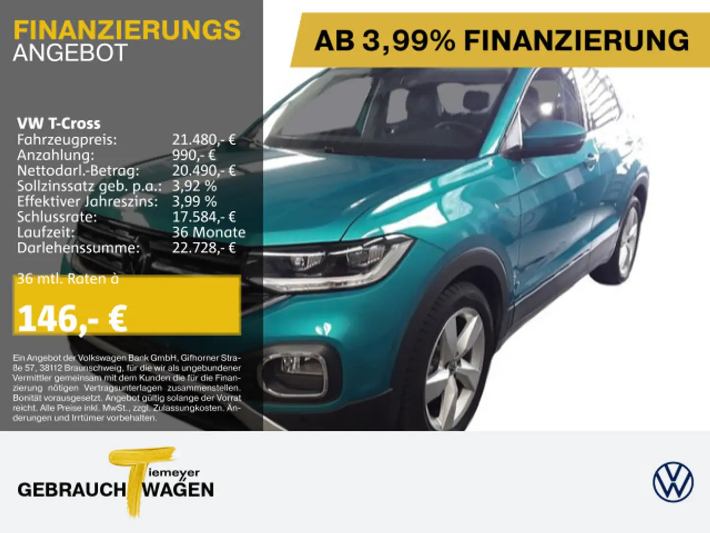 Volkswagen T-Cross 1.0 TSI STYLE NAVI KAMERA LED SITZHZ Blauw - 1