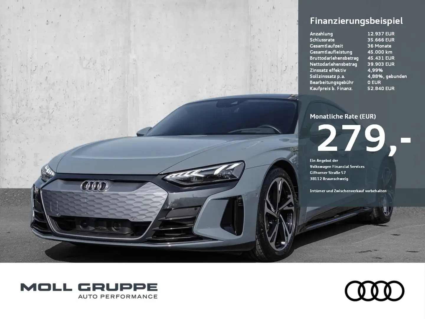 Audi e-tron GT quattro 350 kW el Sitze Pano Head UP Gris - 1