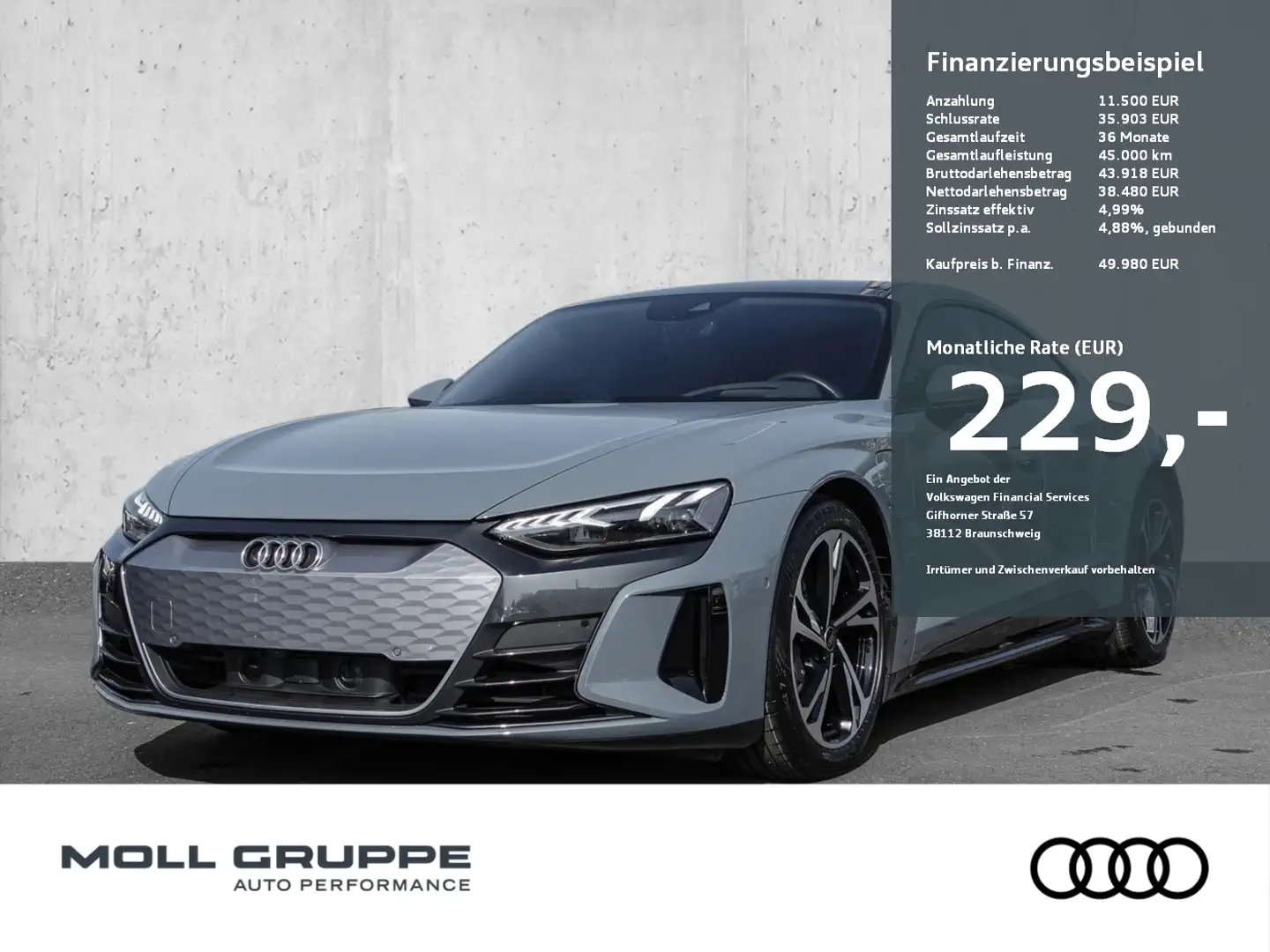 Audi e-tron GT quattro 350 kW el Sitze Pano Head UP Gri - 1