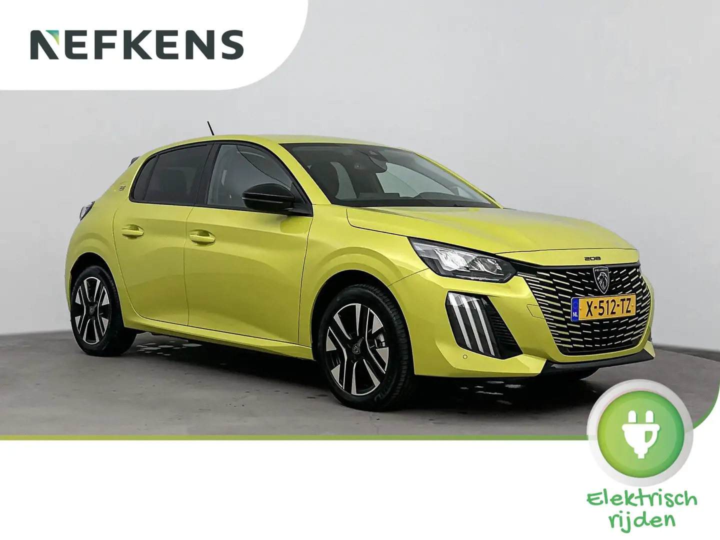 Peugeot e-208 Style 50 kWh 136pk Automaat | Navigatie | 3-fase l Geel - 1