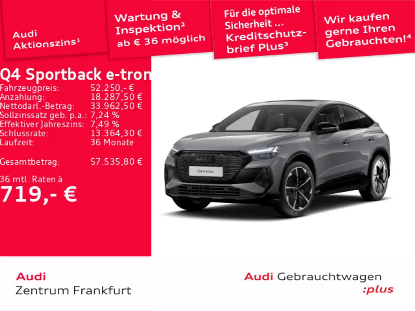 Audi Q4 e-tron Q4 Sportback 45 e-tron quattro S line Matrix-LED Grau - 1