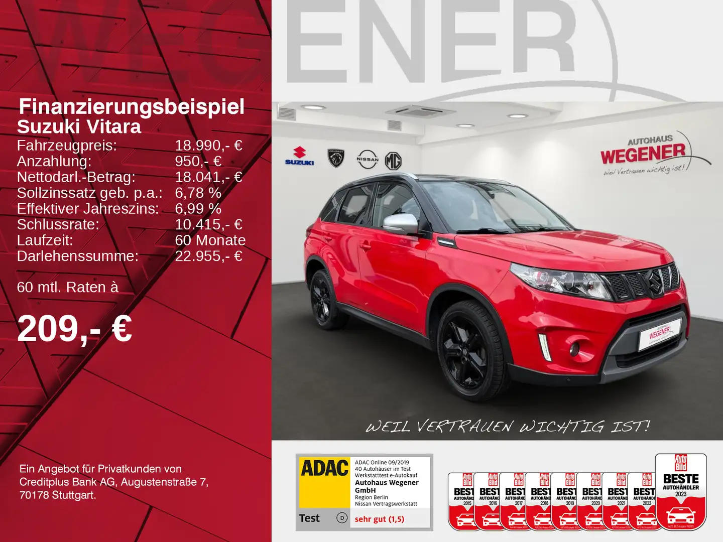 Suzuki Vitara VITARA S  1.4 5D 4x2 A/T BOOSTERJET Comfort+*LED Rot - 2