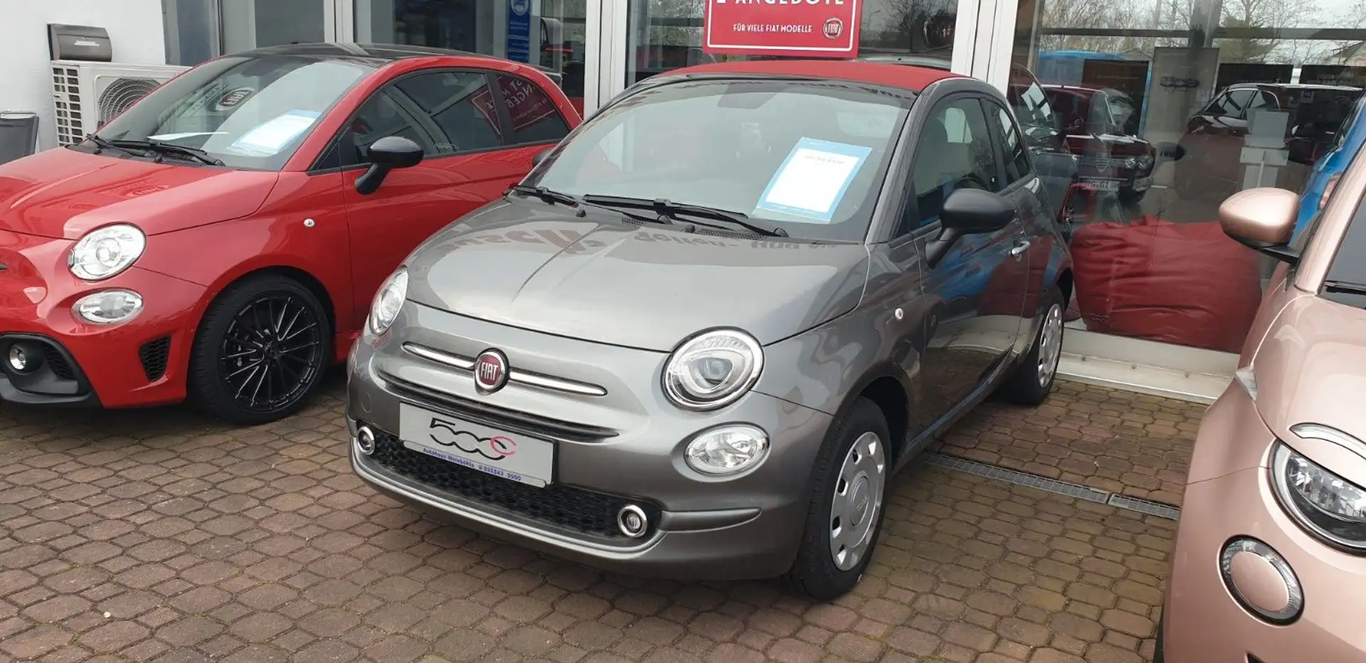 Fiat 500C 500 Cabrio- Navi-Verdeck rot Grau - 1