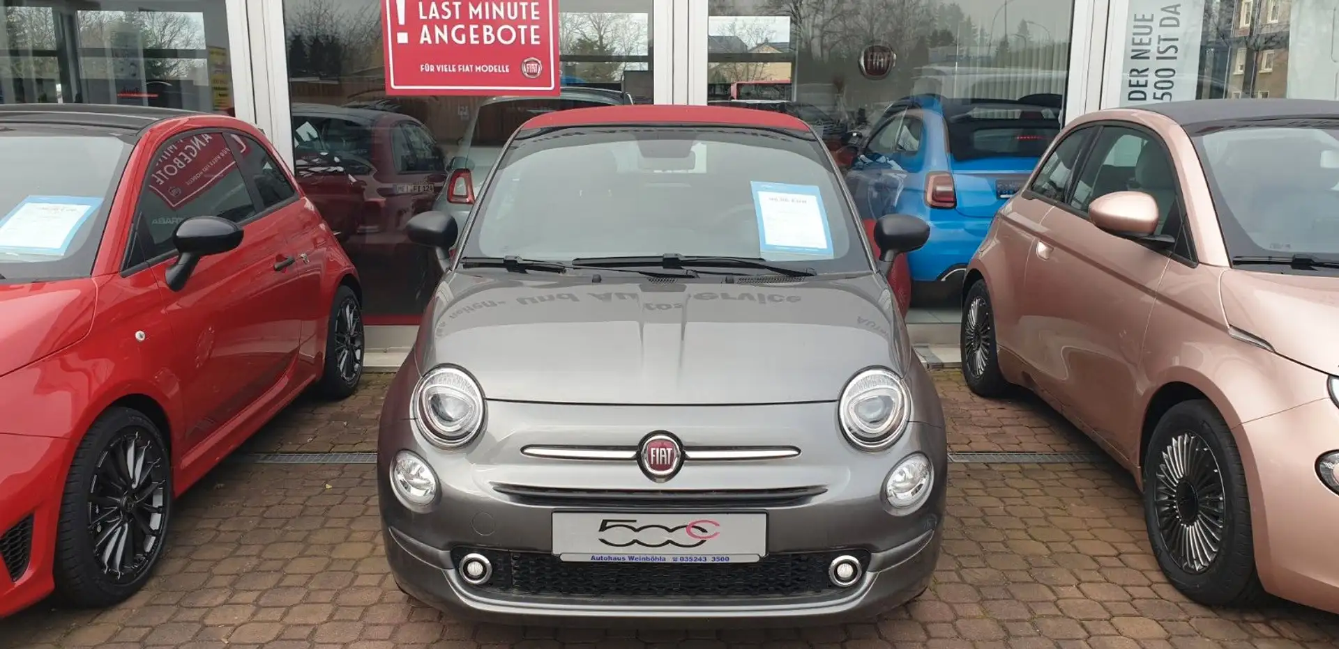Fiat 500C 500 Cabrio- Navi-Verdeck rot Grau - 2