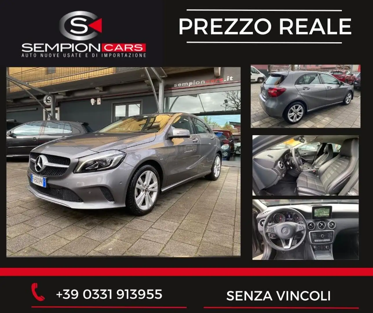 Mercedes-Benz A 180 d Sport auto my16 SOLO 59.000KM LED/NAVI Grigio - 1