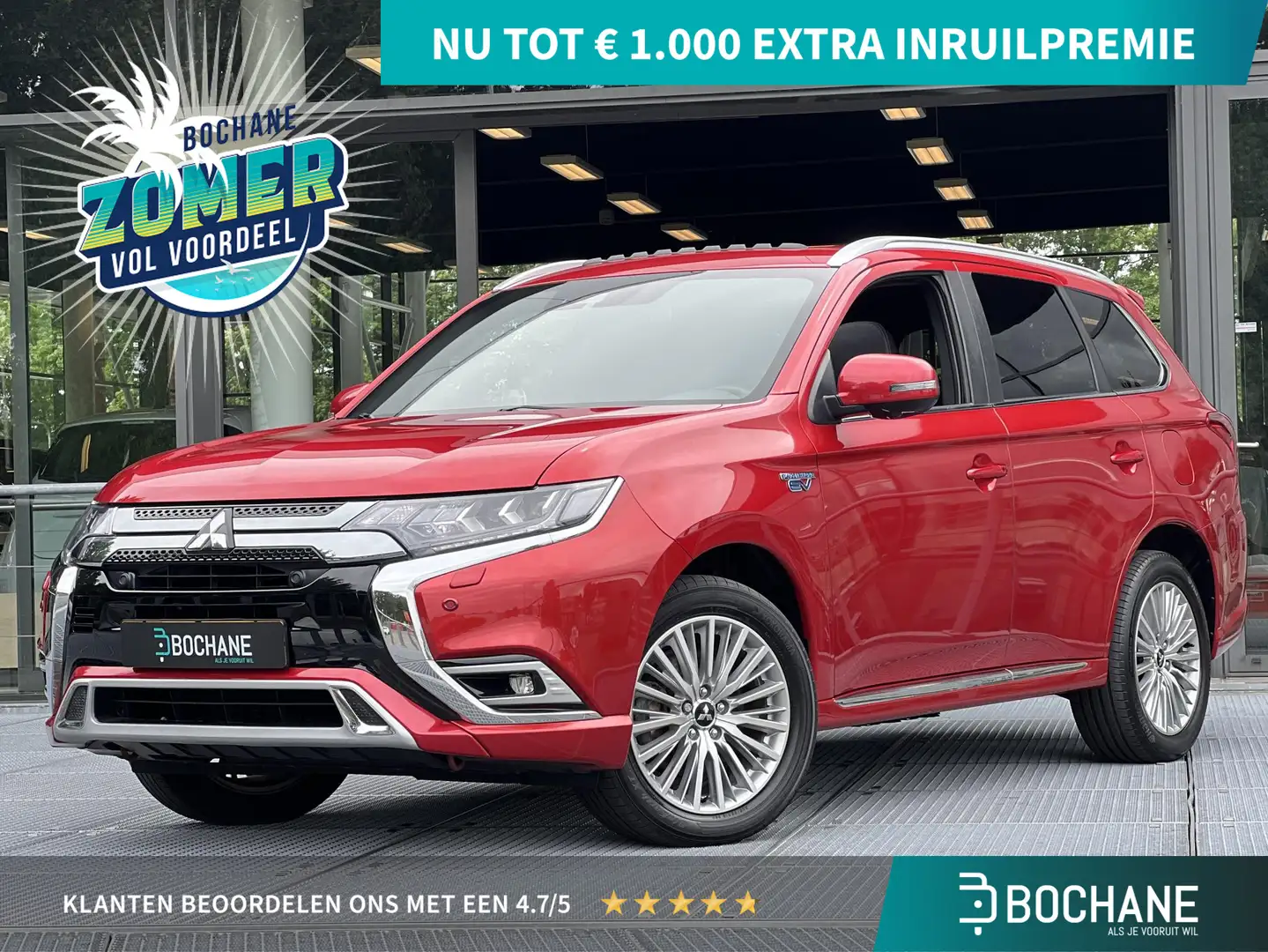 Mitsubishi Outlander 2.4 PHEV Instyle | Schuifdak | Leder | Rood - 1