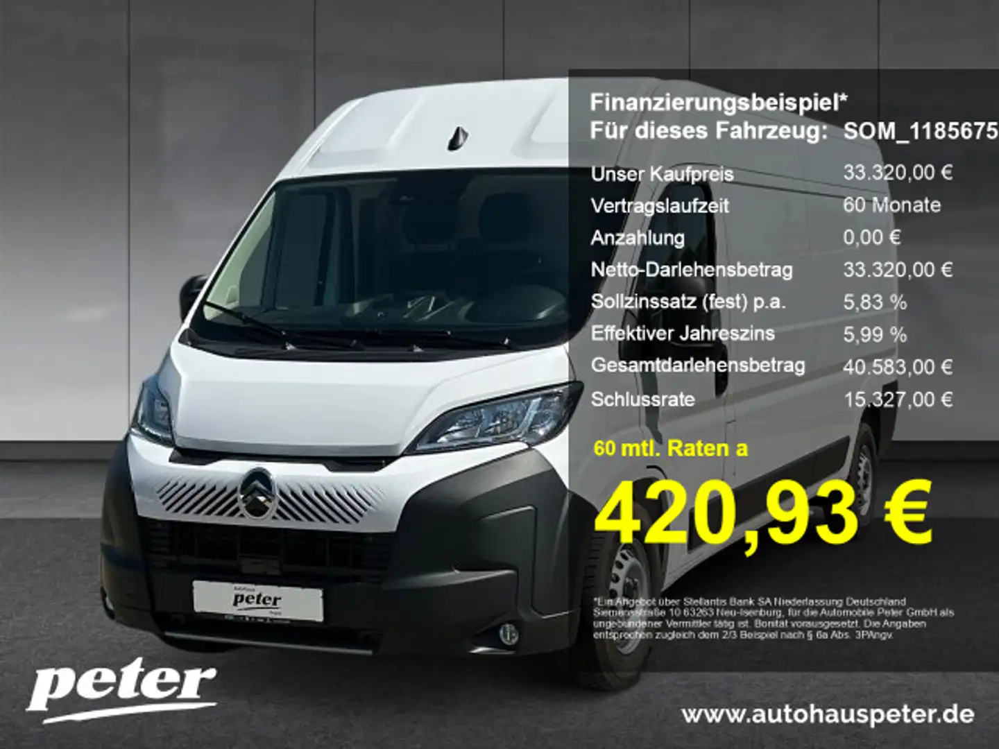 Citroen Jumper L3H2 3,5t BHDi 140 AT Weiß - 1
