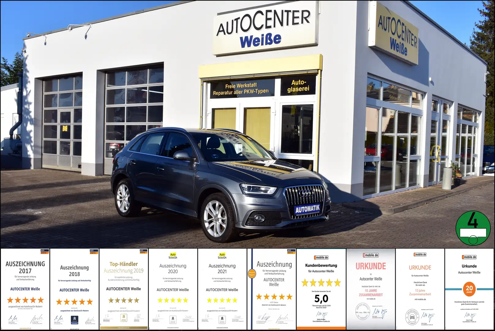 Audi Q3 1.4 TFSI S-Line TÜV 10/27 Xenon Navi GARANTIE Grau - 1