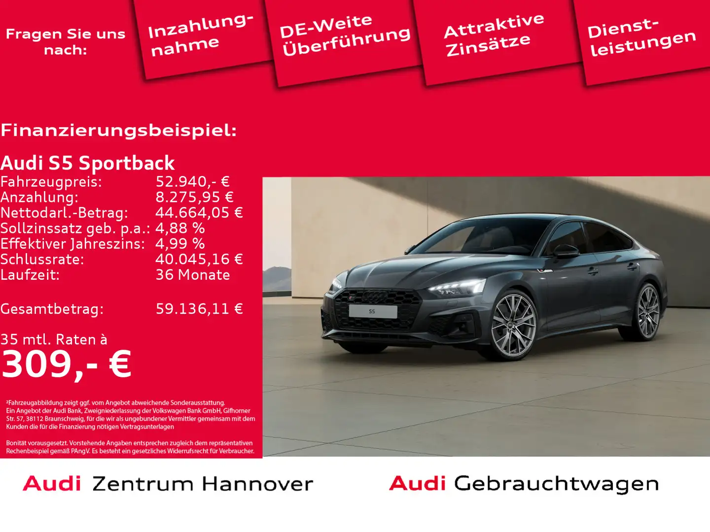 Audi S5 55 TDI quattro Matrix Pano Kamera N Grau - 1