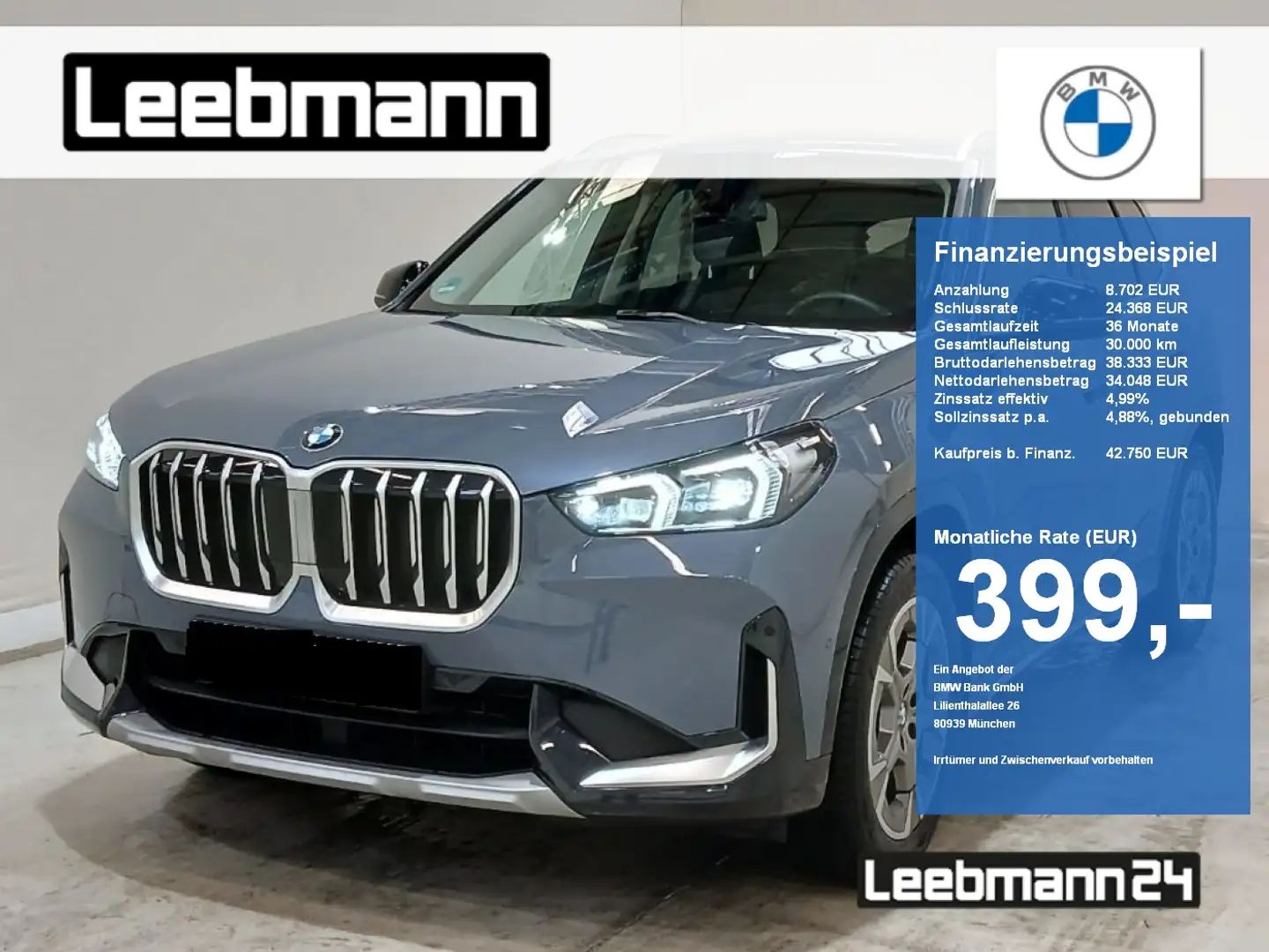 BMW X1 xDrive23d xLine AHK/ACC/Memory GARANTIE-04/29 Grau - 1