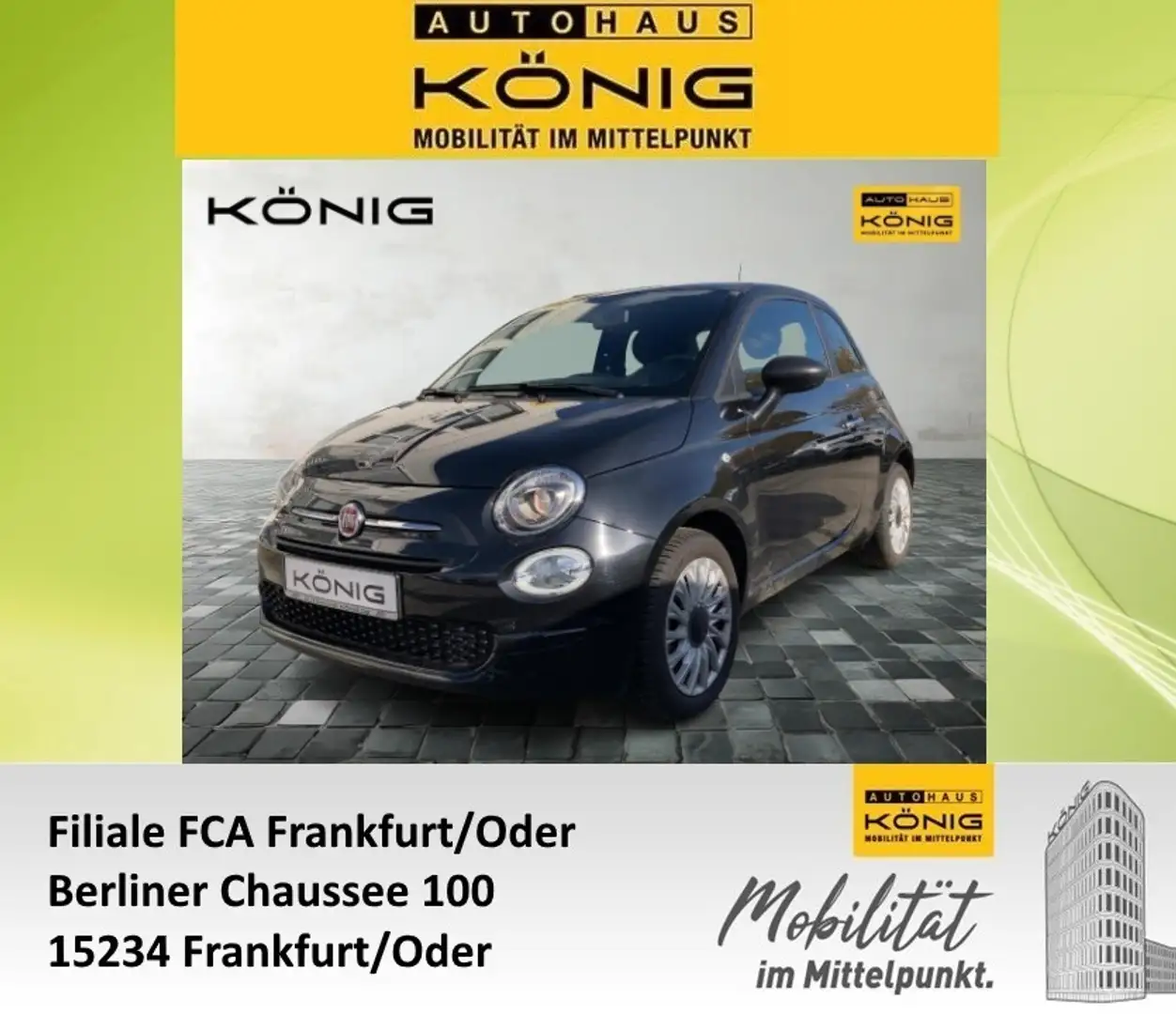 Fiat 500 1,0 Mild Hybrid Schwarz - 1