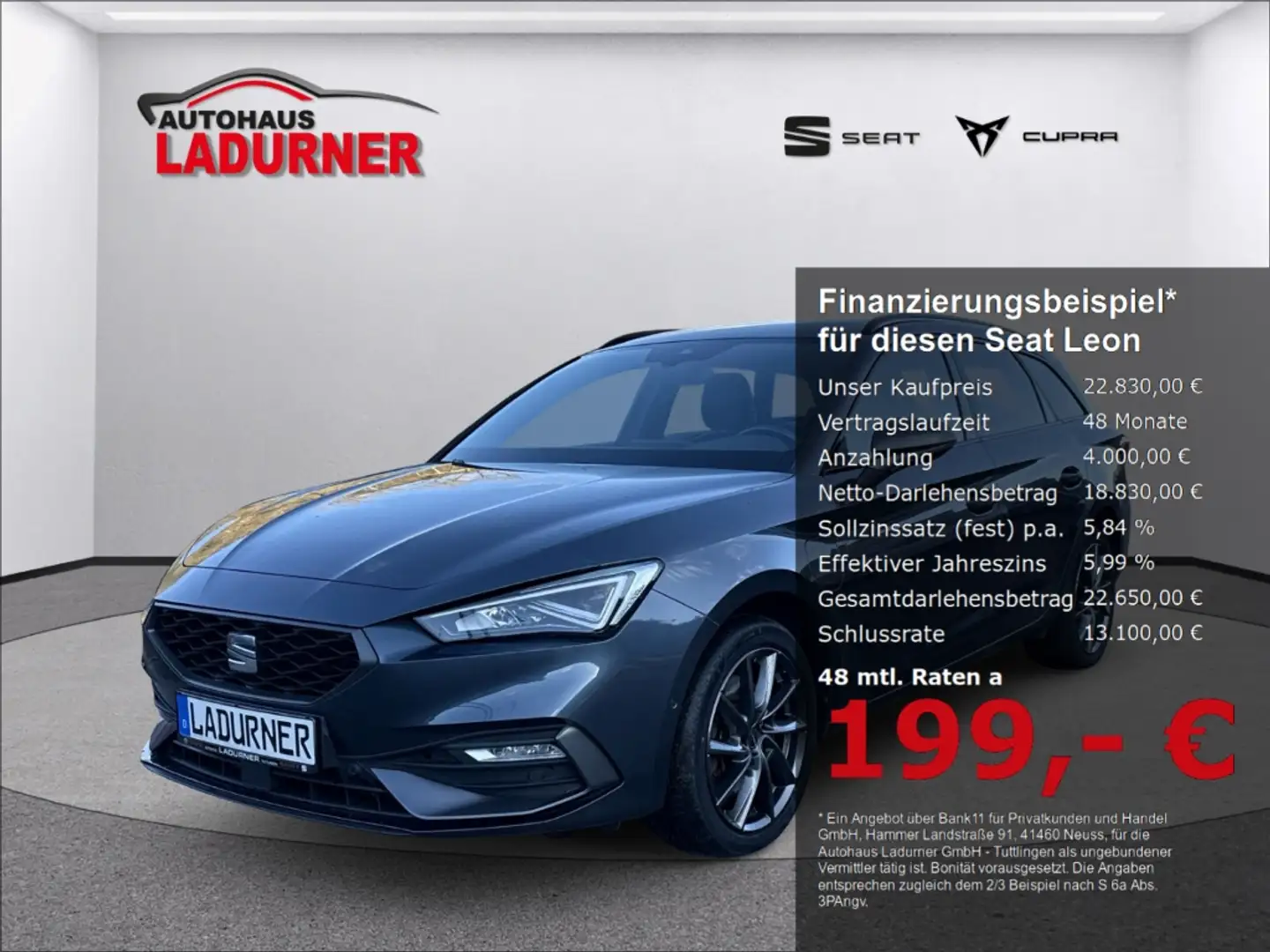 SEAT Leon ST FR e-HYBRID *NAVI+DINAMICA+LED+PDC+SITZHZG* Grau - 1