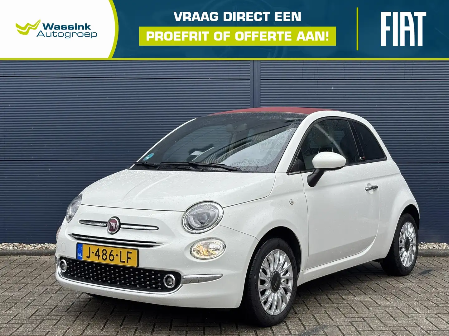Fiat 500C 1.0 70pk Hybrid Star | Leder | Airco | Parkeersens Wit - 1