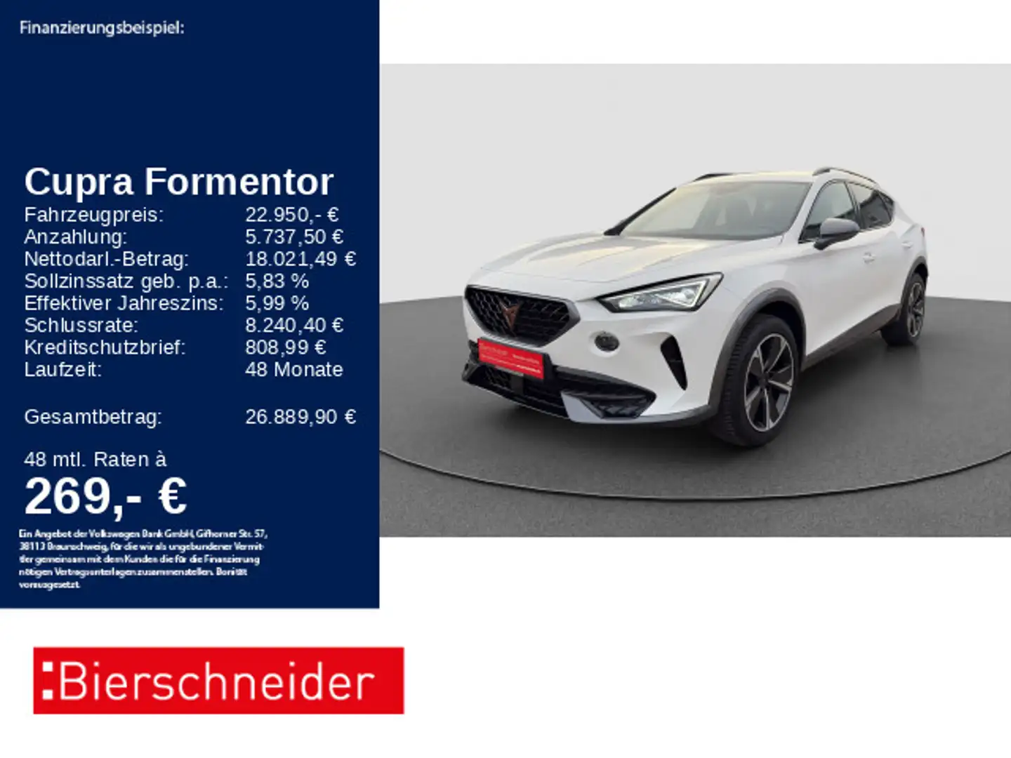CUPRA Formentor 1.5 TSI AHK LED NAVI SHZ ACC Weiß - 1