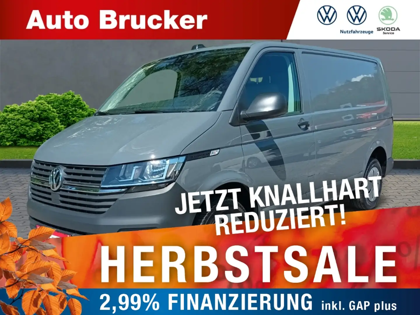 Volkswagen T6.1 Transporter Kasten 2.0 TDI+AHK+PDC+Tempomat Grau - 1