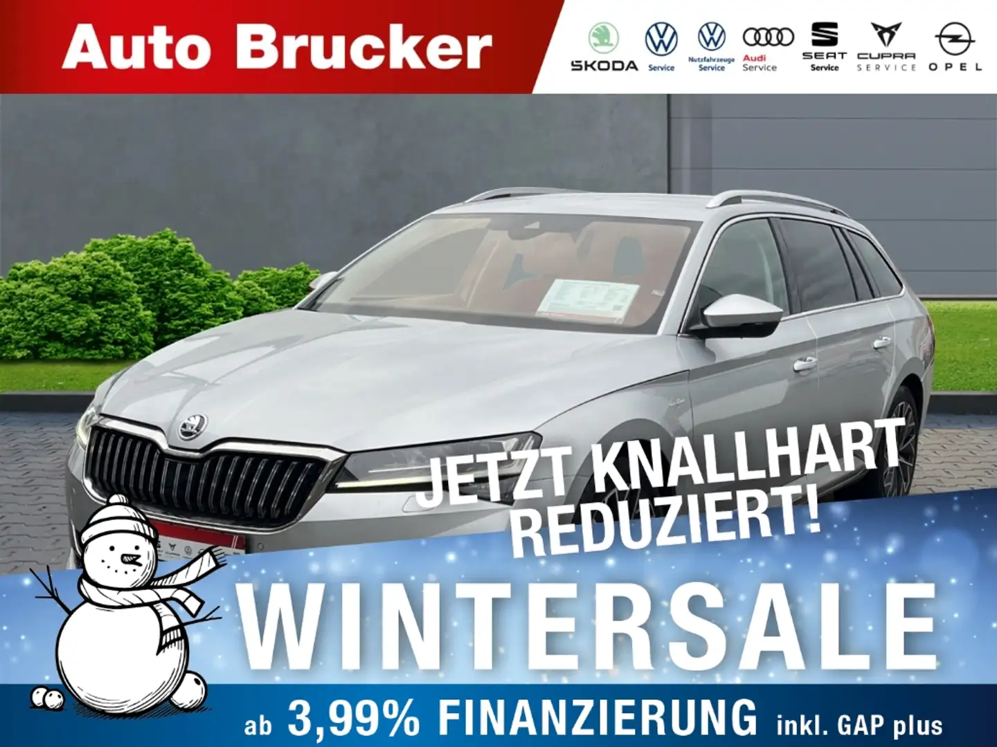 Skoda Superb Combi L&K 1.5 TSI ACT+Navi+Leder+Soundsystem+LED Silber - 1