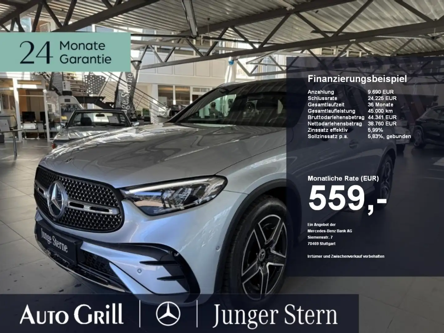 Mercedes-Benz GLC 200 4M AMG Pano AHK Distronic Totw. Lenkhzg Silber - 1