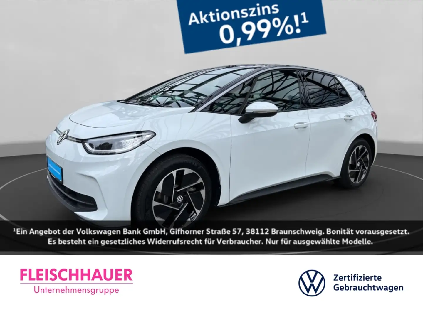 Volkswagen ID.3 62 kWh Pro StandHZG AHK Navi Digitales Cockpit LED Weiß - 1