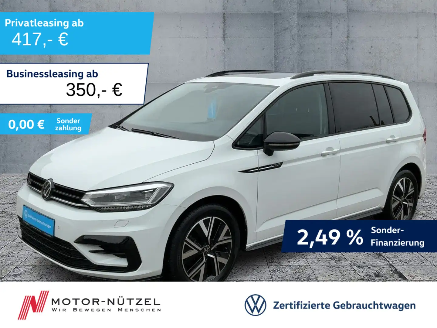 Volkswagen Touran 2.0 TDI DSG R-LINE 5JG+LED+NAVI+AHK+PANO Weiß - 1