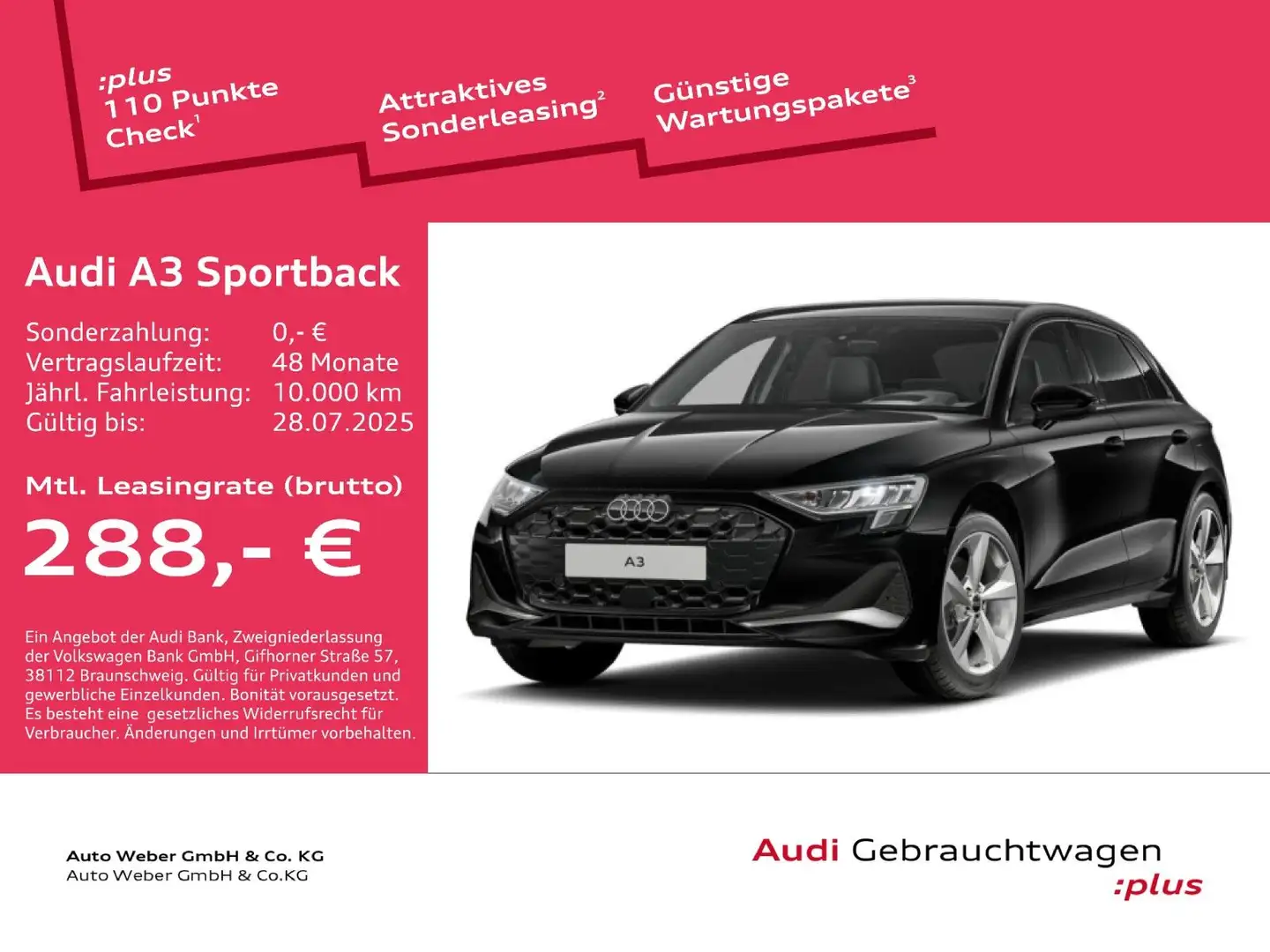 Audi A3 Sportback 35TDI S-tronic HuD NAV+ SONOS ACC Schwarz - 1