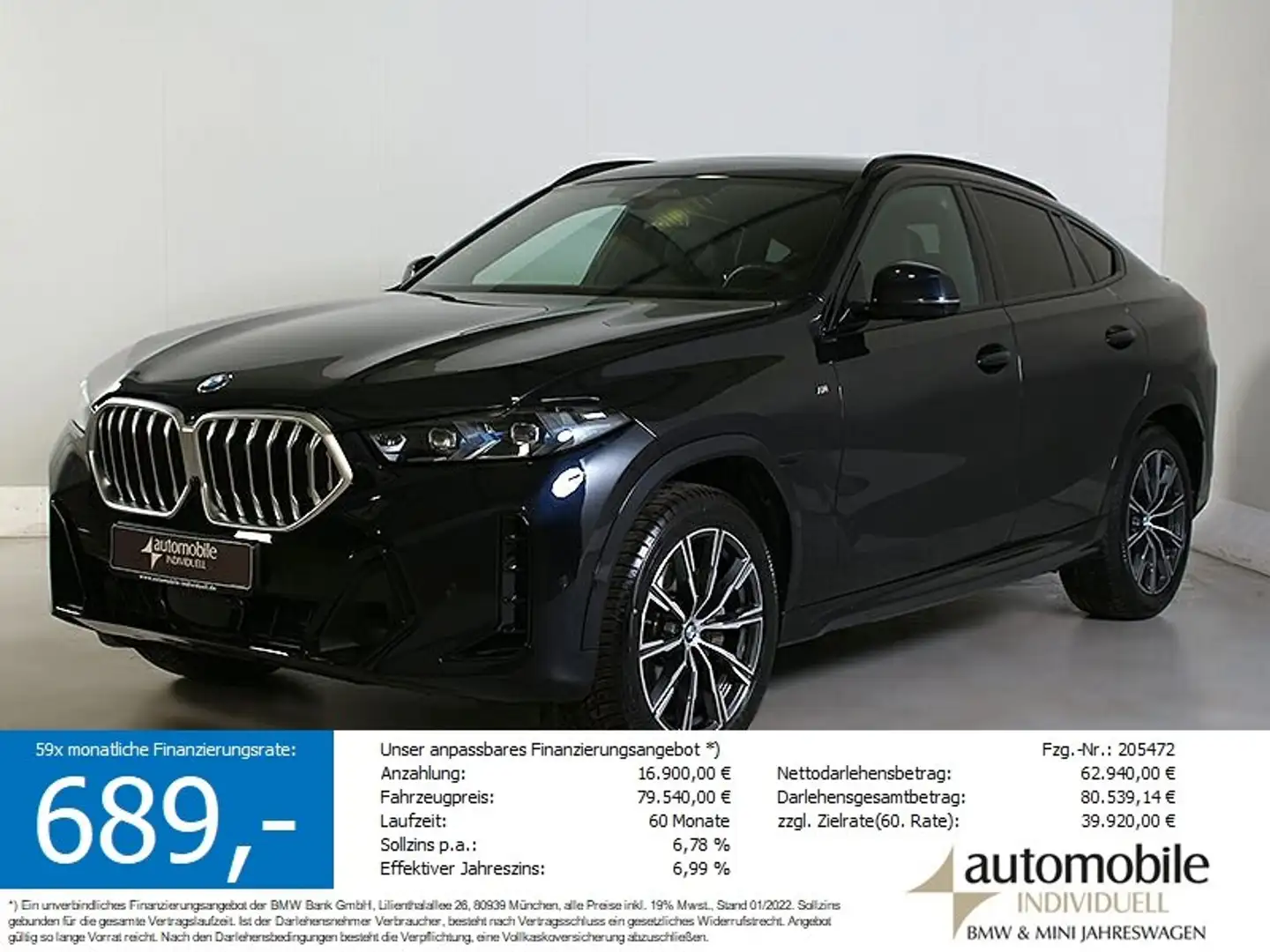 BMW X6 xDr 40i M Sport ACC Standh H&K HuD Panoramad. Negru - 1