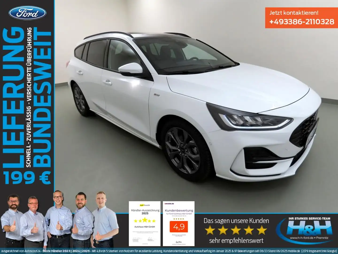 Ford Focus Turnier 1.5 Ecoblue Aut. ST-Line X PanDach Weiß - 1