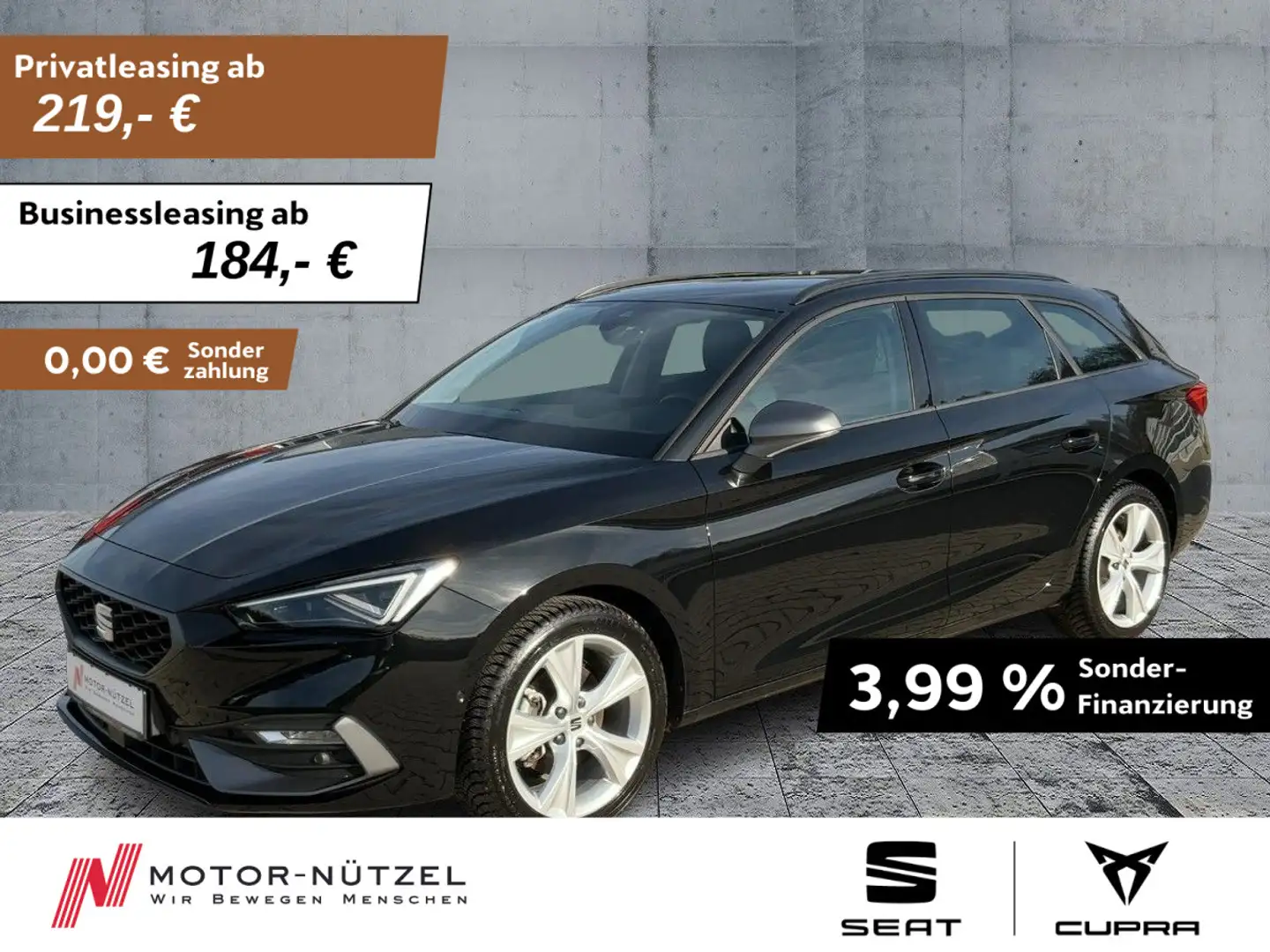 SEAT Leon ST 1.5 eTSI DSG FR-LINE MATRIX+NAVI+ACC+SHZ Schwarz - 1
