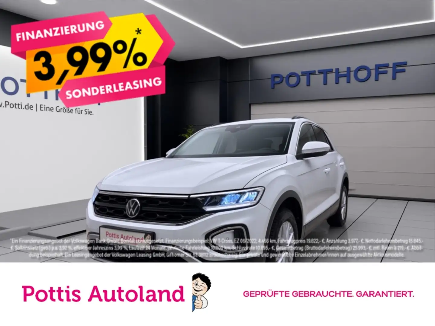 Volkswagen T-Roc 1.0 TSI LIFE NAVI KLIMA PDC LED Weiß - 1