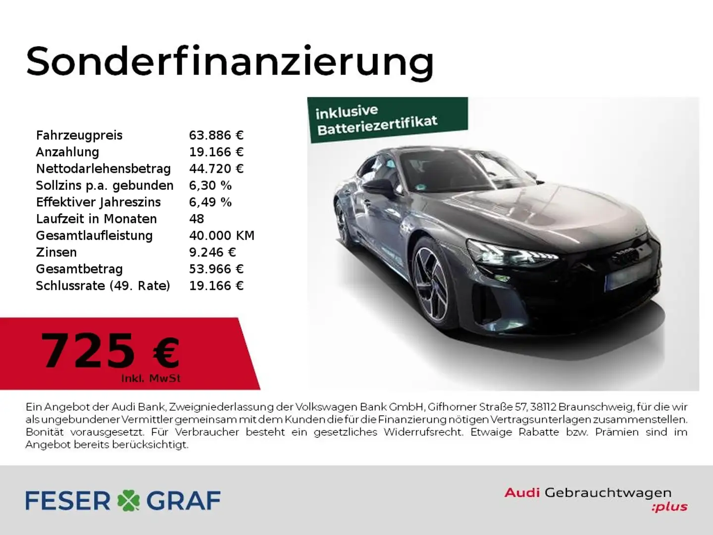 Audi RS e-tron GT Sitzbel,Allradl,Pano,Kameras,Matrix,Leder Grau - 1