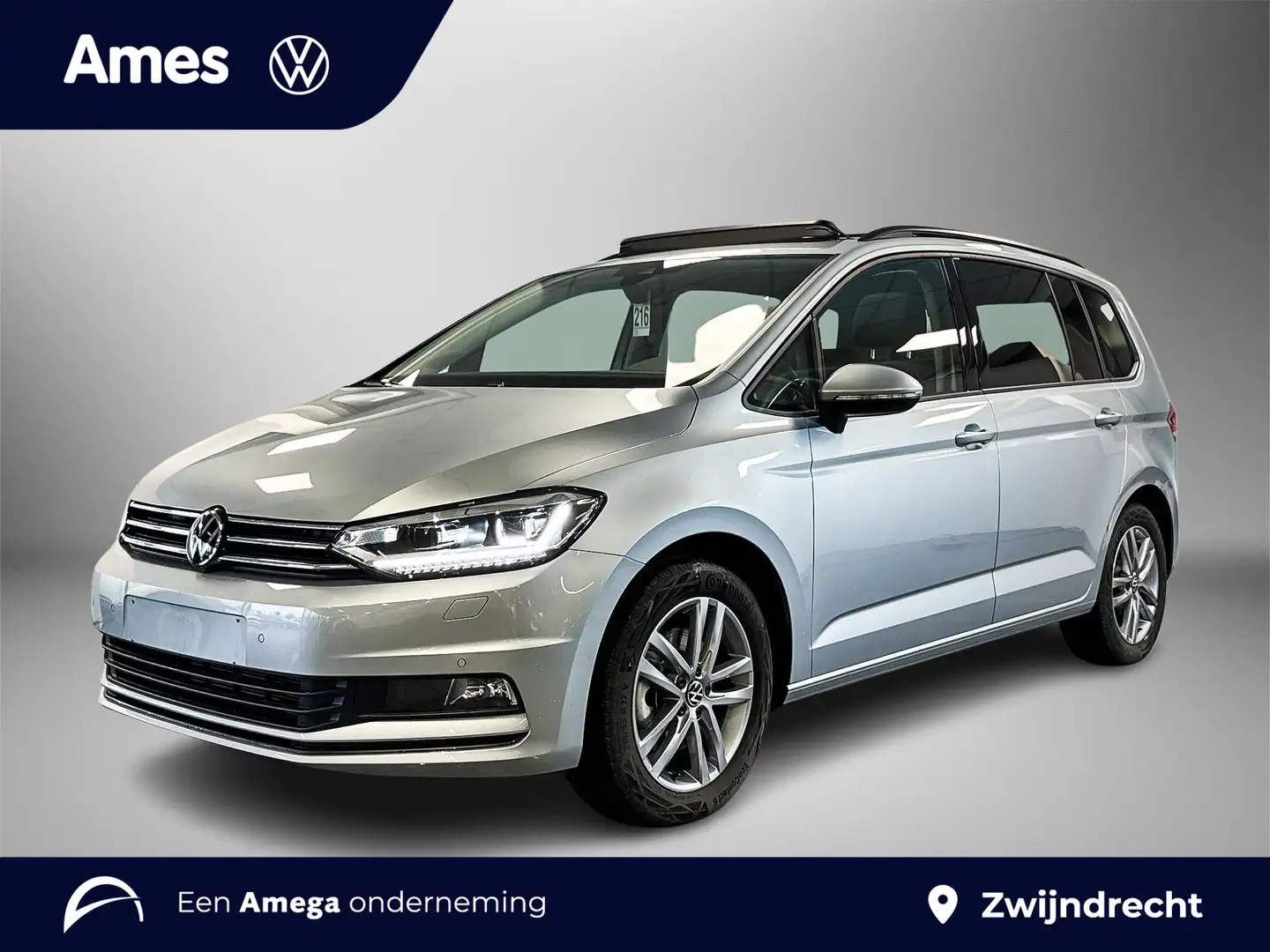 Volkswagen Touran 1.5 150pk TSI Highline 7p Panoramaschuif-kanteldak Zilver - 1