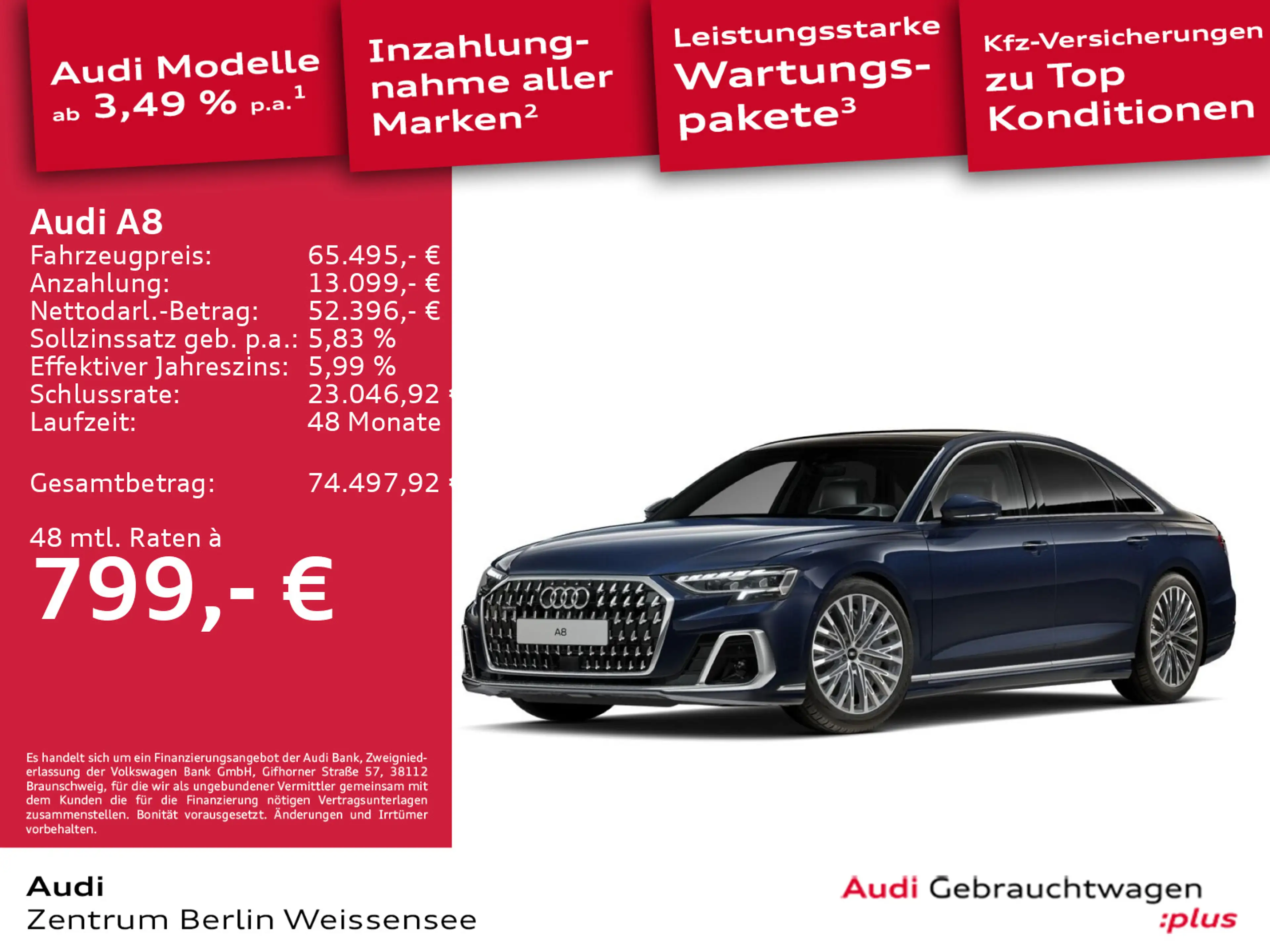 Audi A8 60 TFSI e quattro TIP-TRO*HUD*PANO*MASSAGE*MA — photo 2