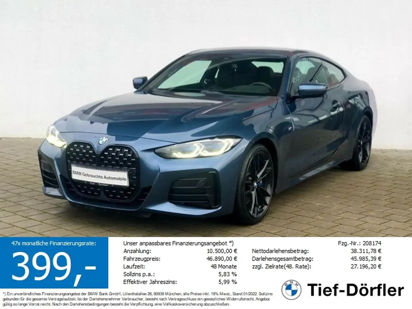 BMW 440 Mi xDrive Coupé SAG LASER/HUD/HiFi/DAB Blau - 1