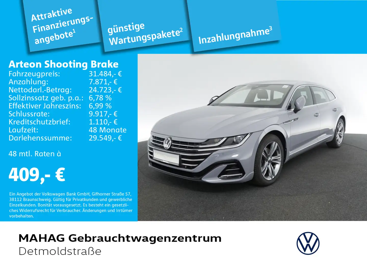 Volkswagen Arteon 2.0 TSI R-Line Navi LED Di Grau - 1