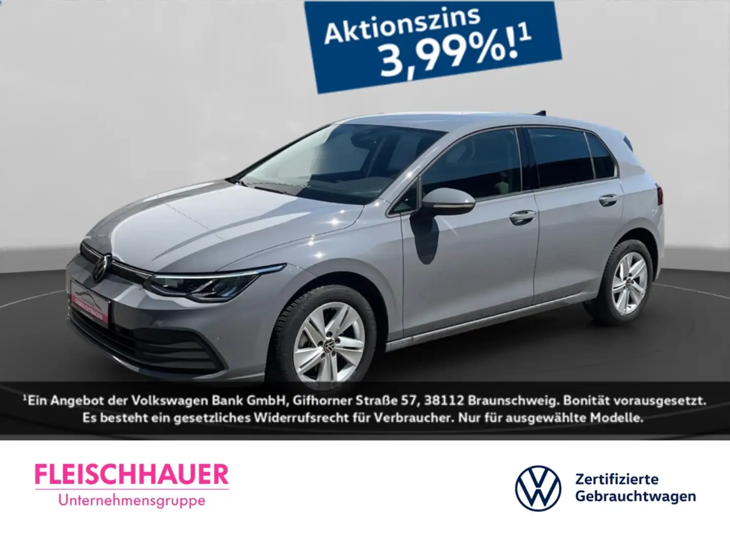 Volkswagen Golf VIII 1.0 TSI Life Navi Standhz LED App-Connect Grau - 1