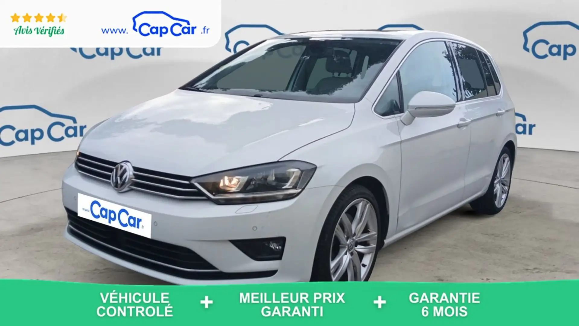 Volkswagen Golf Sportsvan 2.0 TDI 150 DSG6 Carat - Automatique Toit ouvrant Weiß - 1