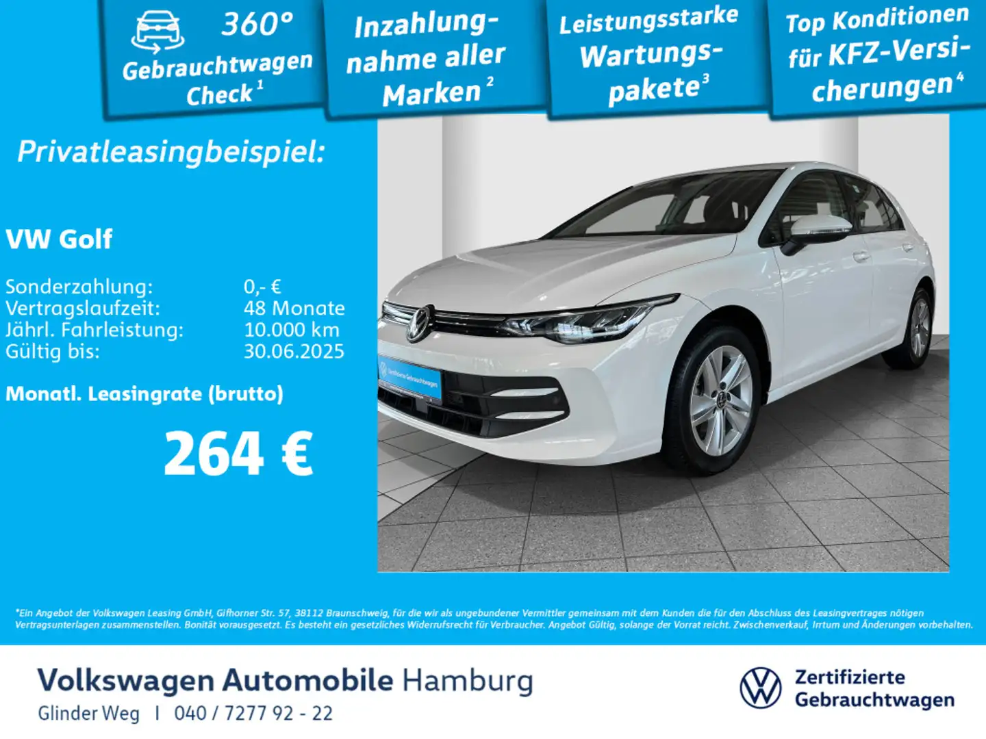 Volkswagen Golf VIII 1.5 eTSI DSG Life PDC Klima Sitzhzg Blanc - 1