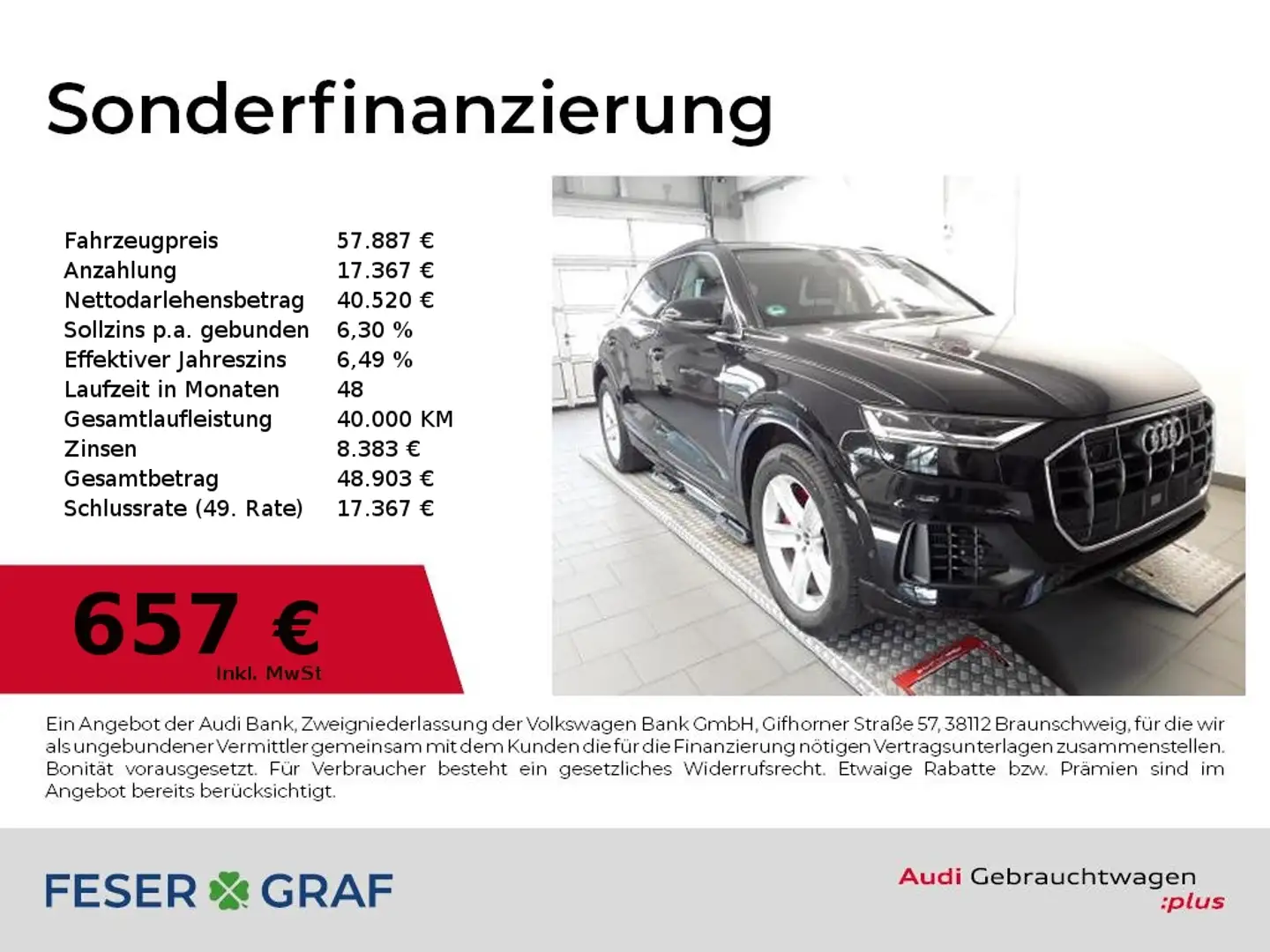 Audi Q8 55 TFSI e Navi,Leder,LED,Luft/air,Kamera,AHK Noir - 1