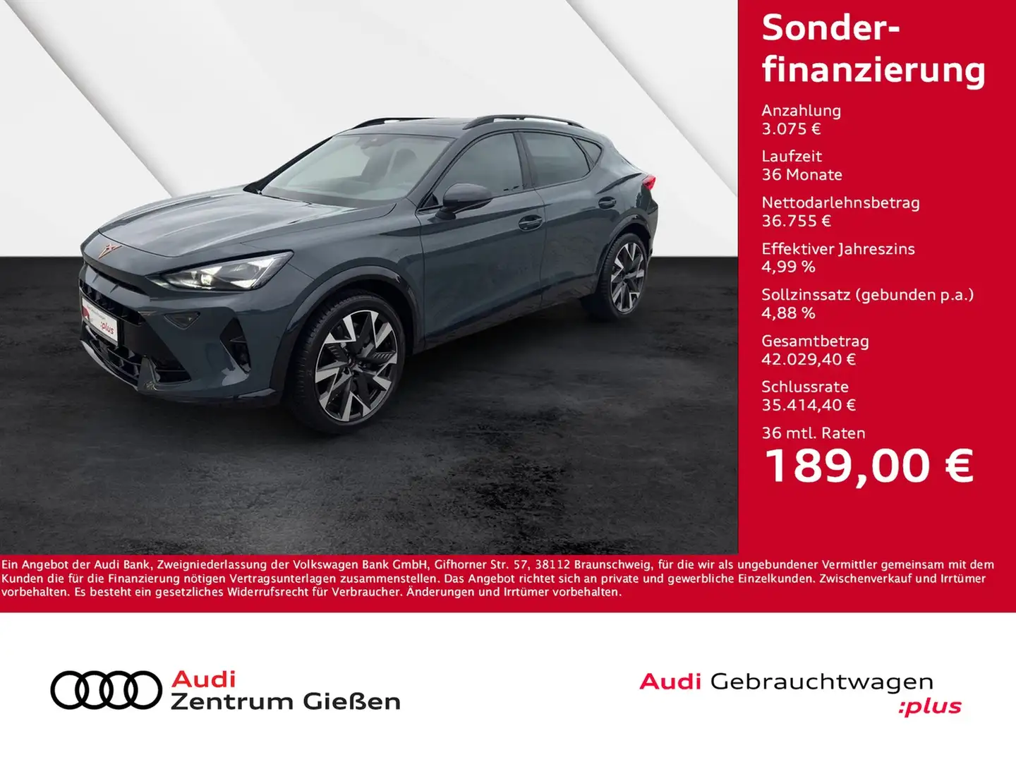 CUPRA Formentor 2.0 TSI 4Drive DSG VZ PANO MATRIX AHK NAVI Bleu - 1
