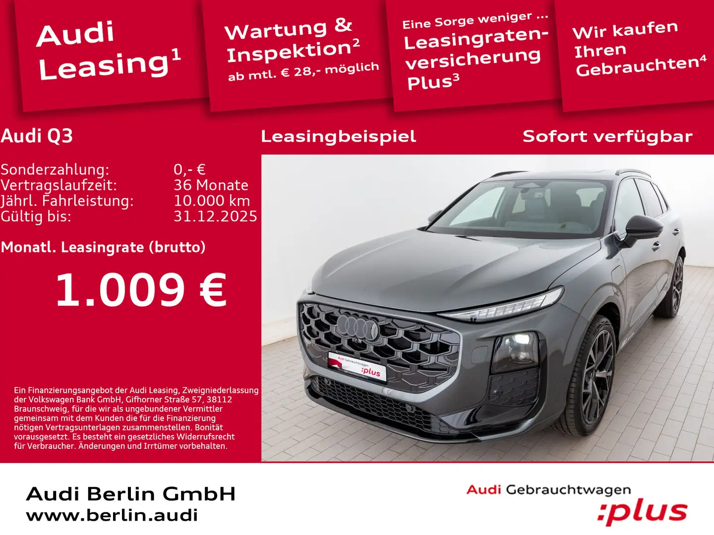 Audi Q3 e-hybrid S tronic Grijs - 1