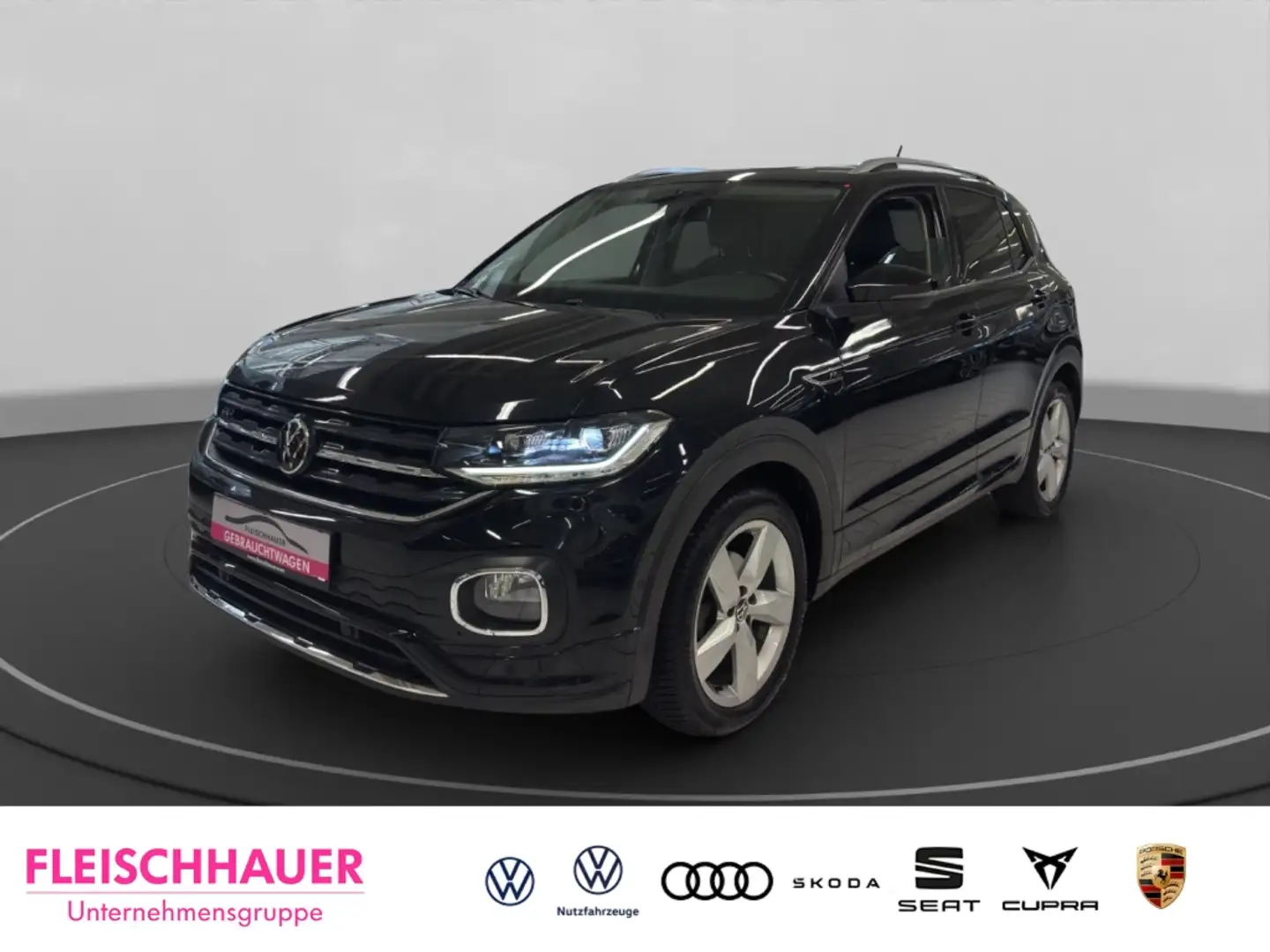 Volkswagen T-Cross Style 1.0 TSI R-Line+LED+VC+ACC+App-connect+Parkle Schwarz - 1