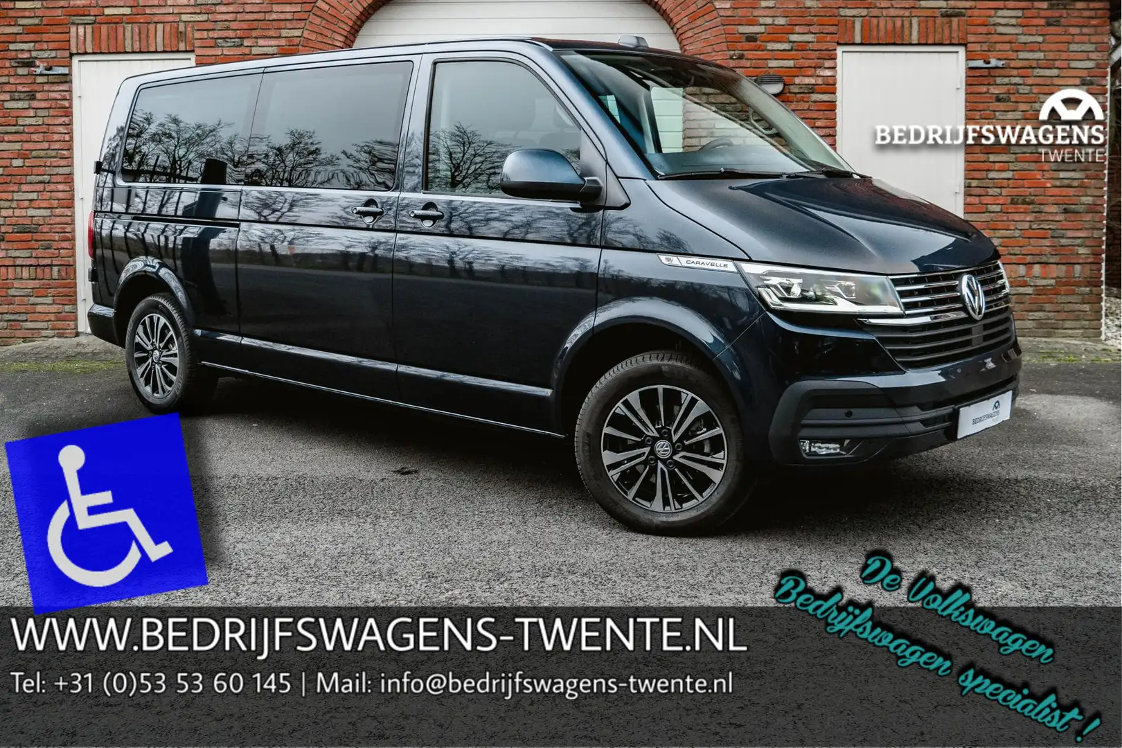 Volkswagen T6.1 Caravelle ROLSTOELBUS 2.0 TDI 150 PK DSG L2H1 ACC| LED | Pri Bleu - 1