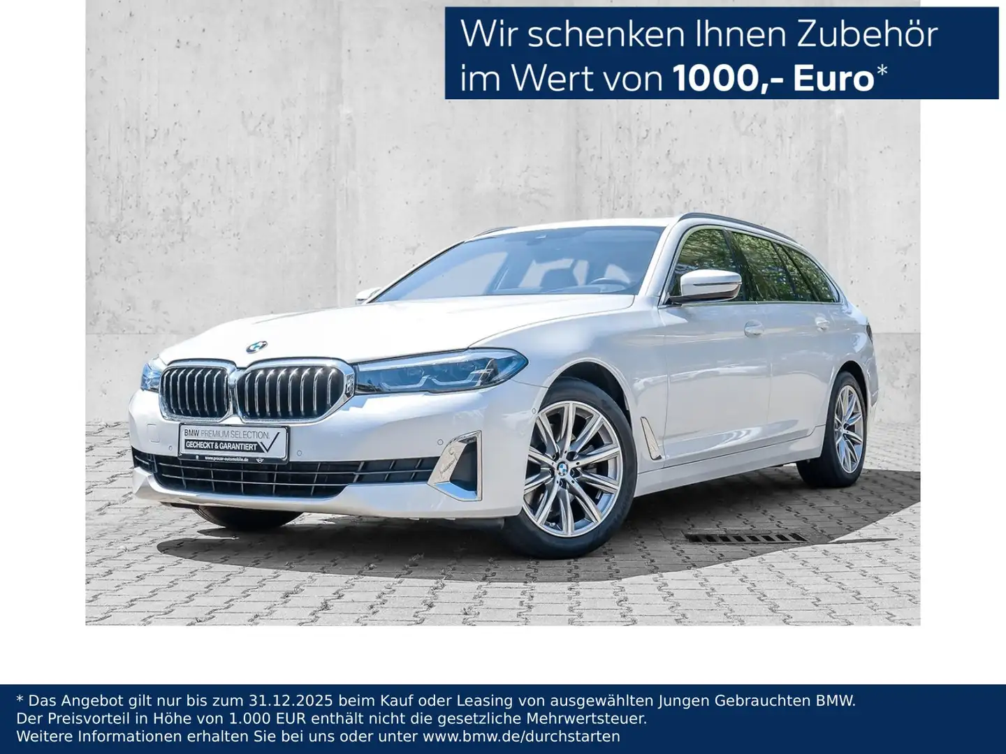 BMW 520 d Luxury Line Pano AHK HuD MemorySitz Standheiz. Blanc - 1