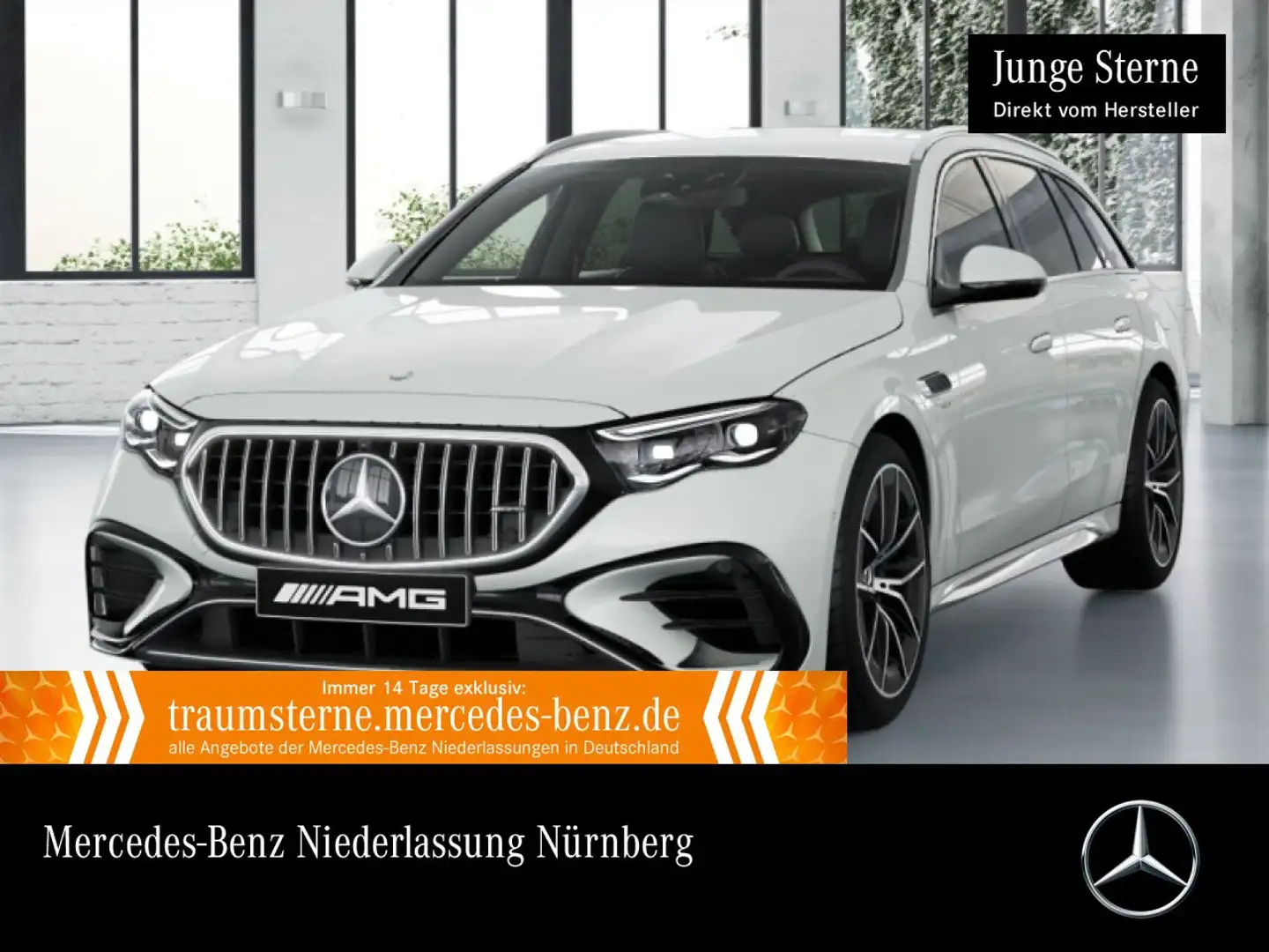 Mercedes-Benz E 53 AMG T 4M Hybrid Fahrass 360° Burmester Distr+ Weiß - 1